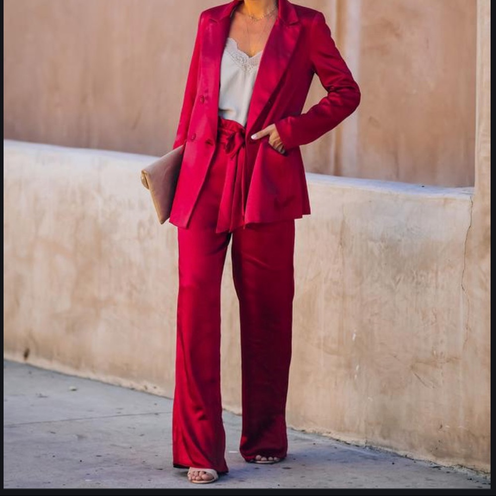 Vici High Rise Wide Leg Satin Pants